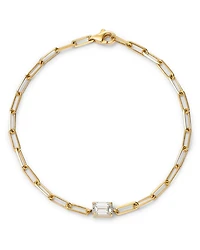 14K Yellow Gold Lab Grown Diamond Paperclip Bracelet