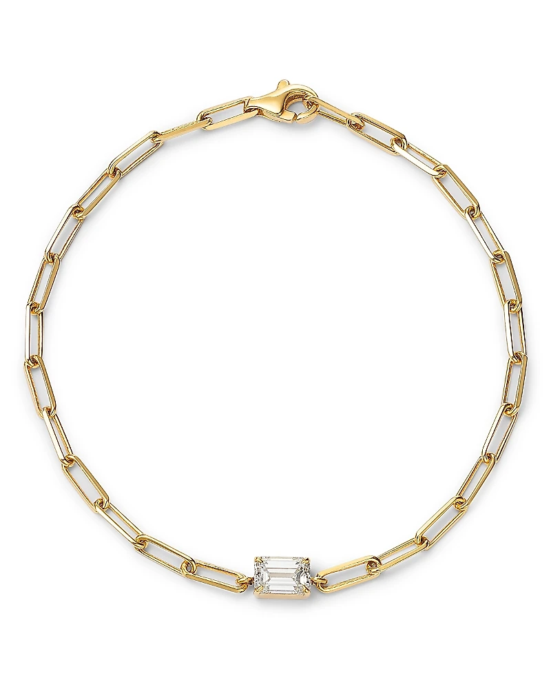 Lumeniri 14K Yellow Gold Lab Grown Diamond Paperclip Bracelet