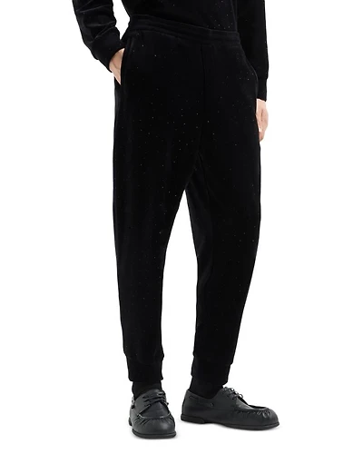 Clubwear Cotton & Nylon Chenille Rhinestone Embellished Regular Fit Joggers
