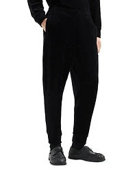 Clubwear Cotton & Nylon Chenille Rhinestone Embellished Regular Fit Joggers