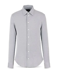 Striped Jersey Button Down Shirt