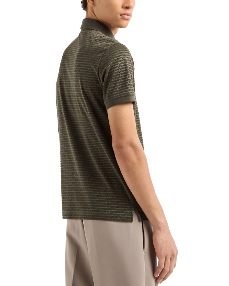 Allover Logo Flocking Jersey Polo Shirt