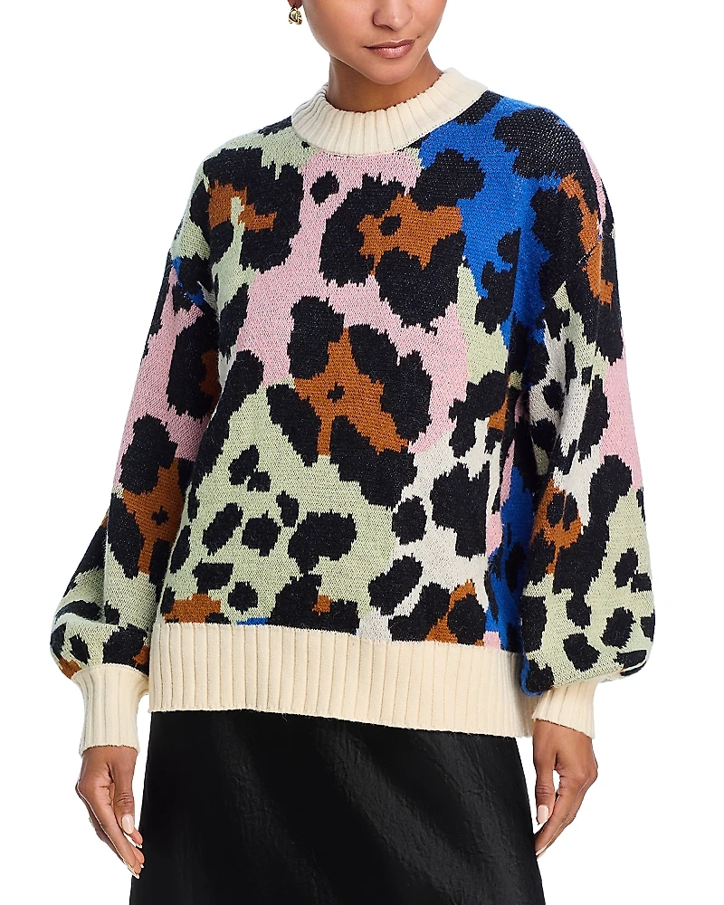 Farm Rio Colorful Leopard Knit Sweaters