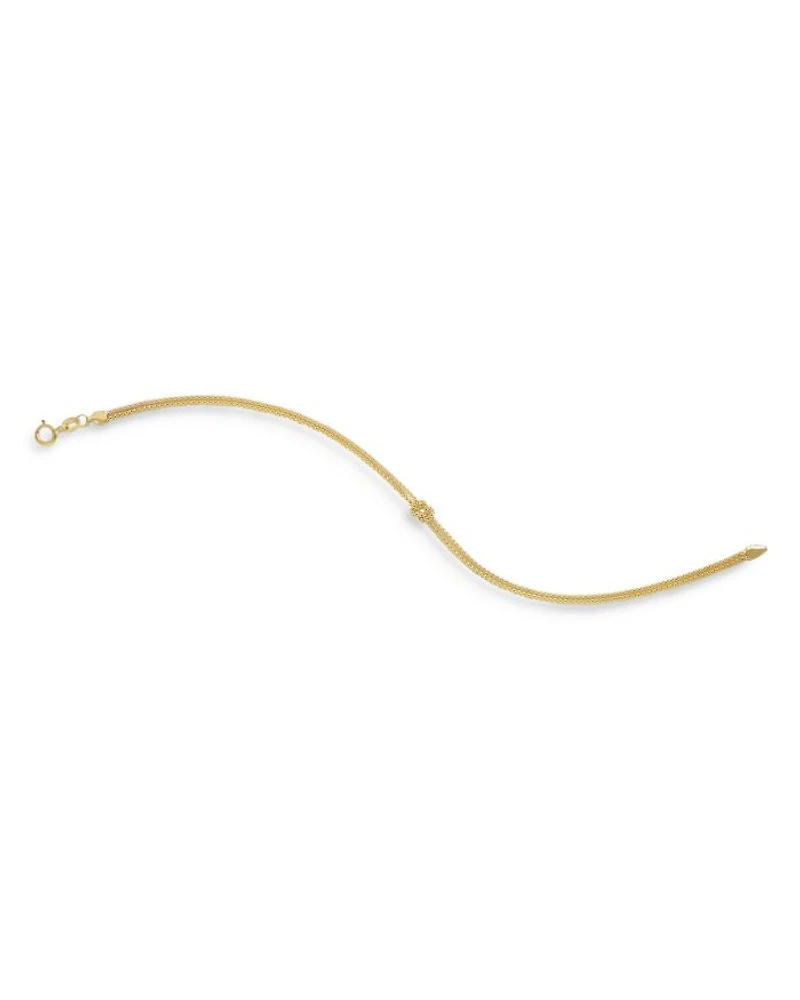14K Yellow Gold Knotted Popcorn Link Bracelet