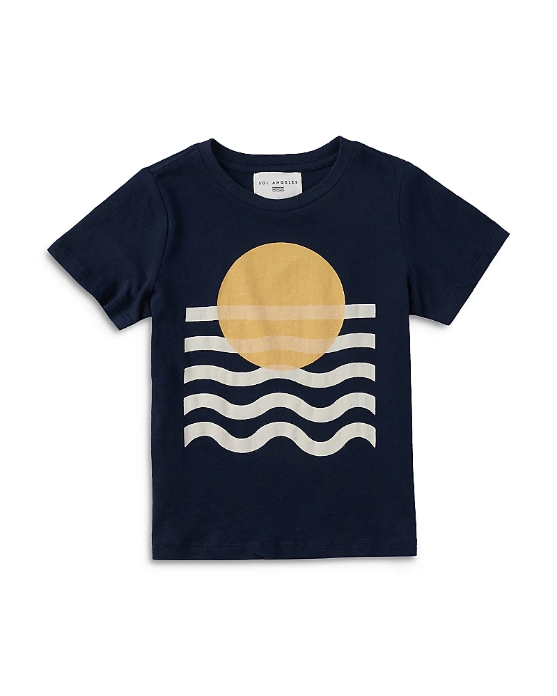 Sol Angeles Unisex Marlow Cotton Geo Wave Graphic Tee - Little Kid, Big Kid