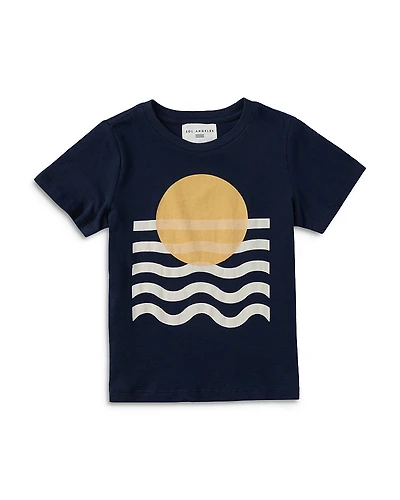 Sol Angeles Unisex Marlow Cotton Geo Wave Graphic Tee - Little Kid, Big Kid