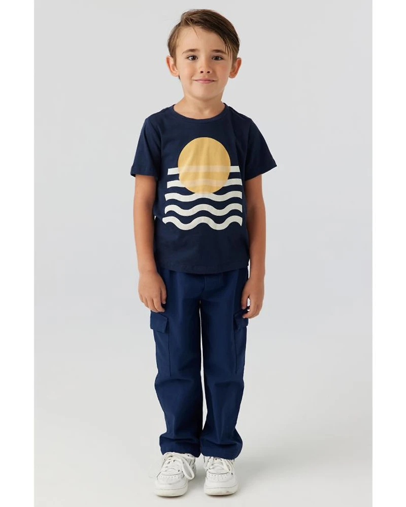 Unisex Marlow Cotton Geo Wave Graphic Tee - Little Kid, Big Kid