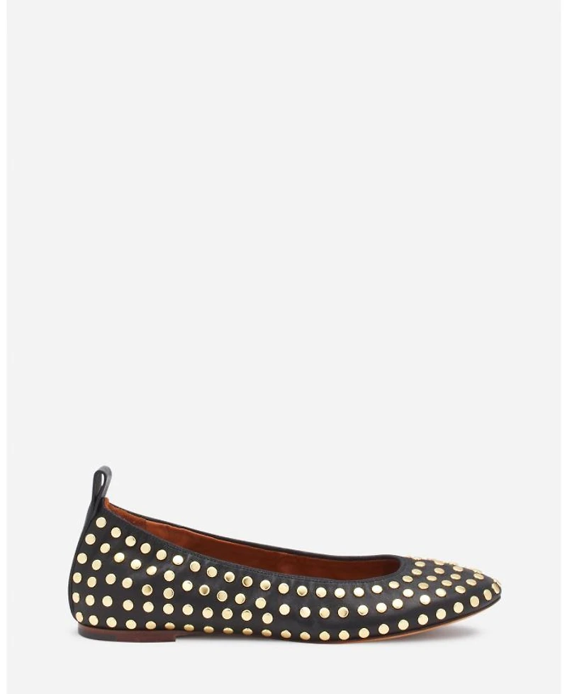 Women's The Leather Ballerina Flat With Studs