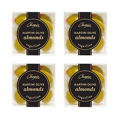 Sugarfina Martini Olive Chocolate Almonds Small Cube, Set of 4