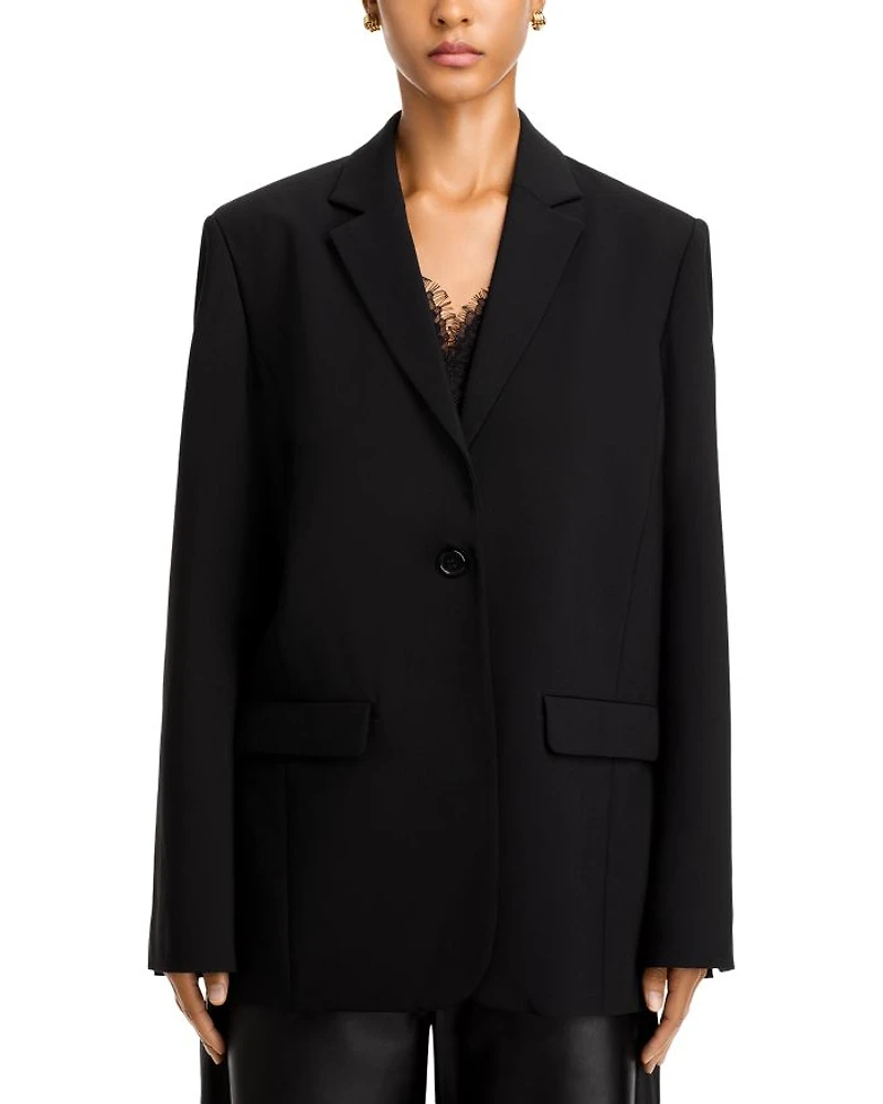 Wool Blend Boxy Blazer