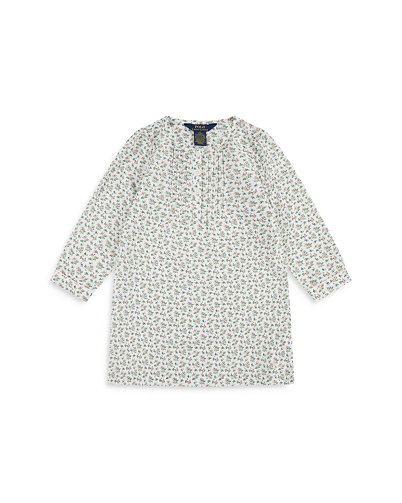 Polo Ralph Lauren Girls' Long Sleeve Pintuck Nightgown - Little Kid