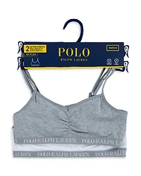 Girls' Cotton Stretch Jersey Bralettes, Pack of 2