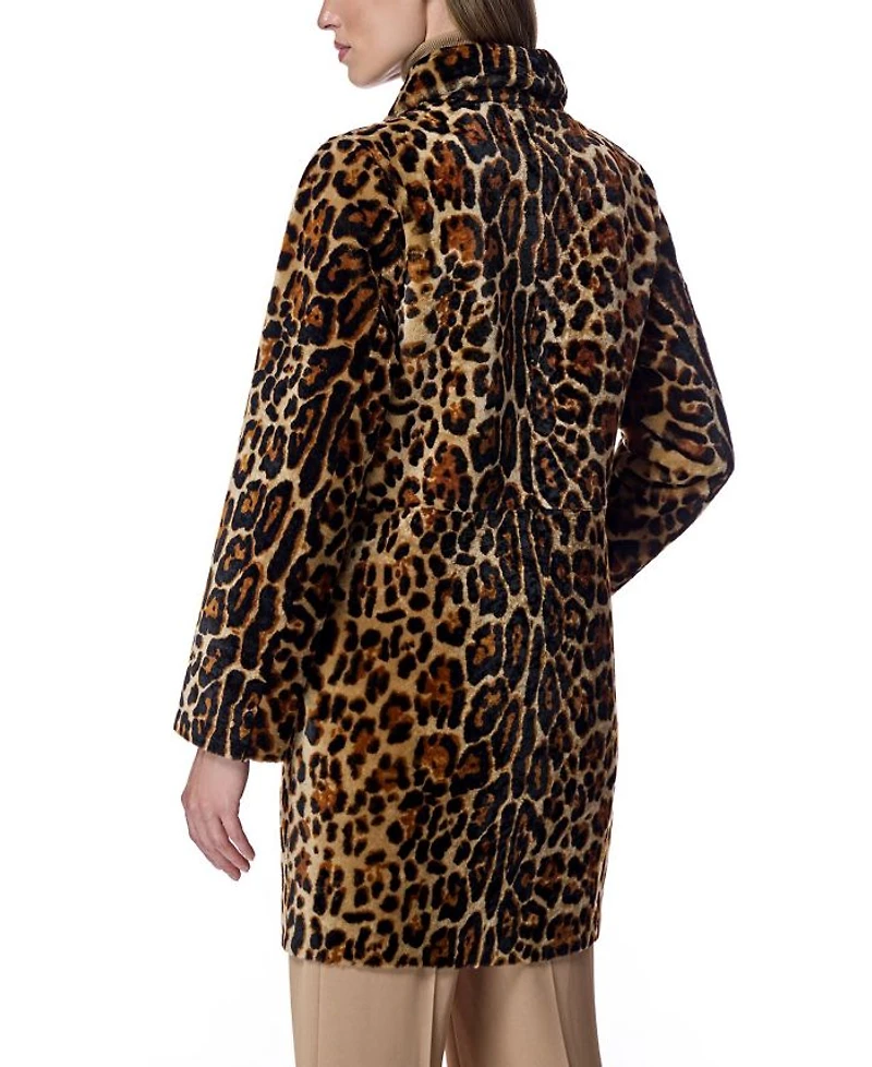 Animal Print Shearling Coat