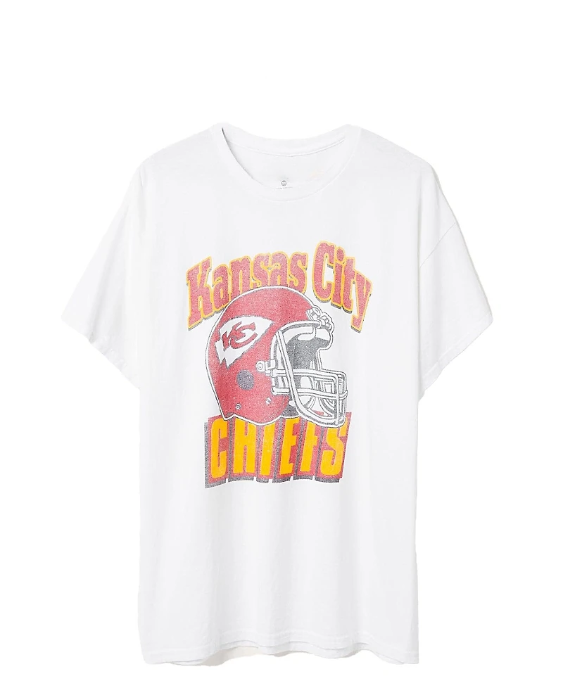Junk Food Clothing Unisex Nfl Kansas City Chiefs Throwback Helmet Flea Market Tee