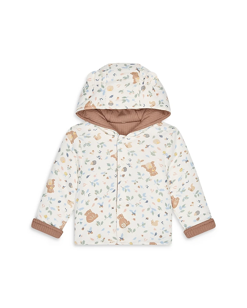 Mori Unisex Bear Print Reversible Hooded Jacket - Baby