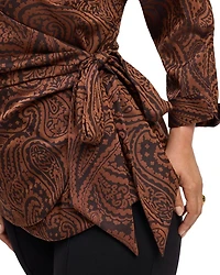 Plus Paisley Jacquard Wrap Shirt