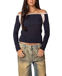 Edikted Off Shoulder Thermal Top