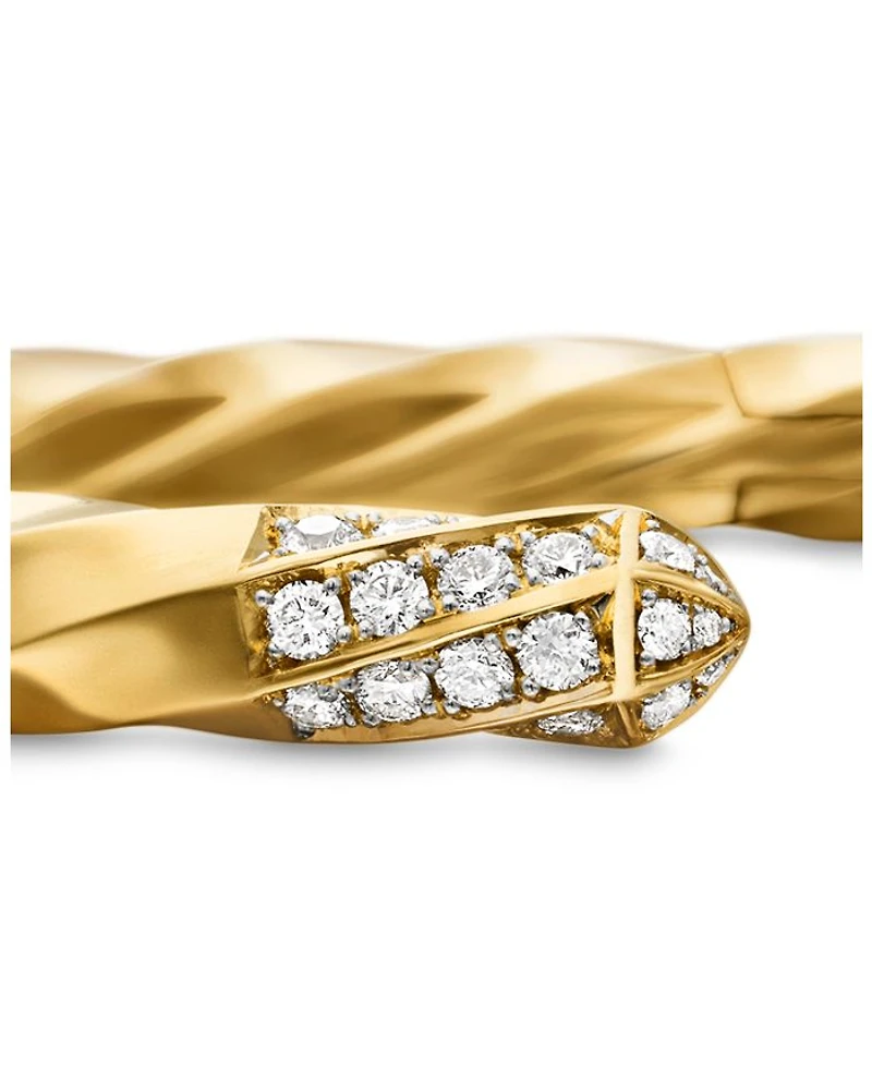 Cable Edge® Bracelet in 18K Yellow Gold with Diamonds, 5.5mm