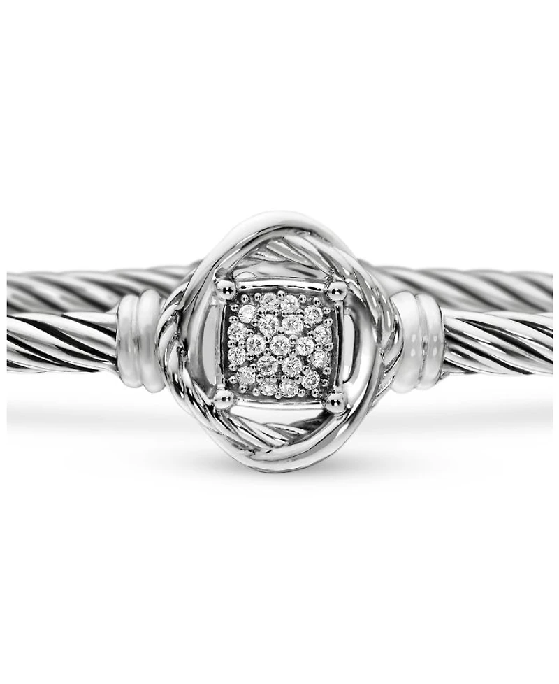 Infinity Bracelet Sterling Silver with Diamonds, 3mm