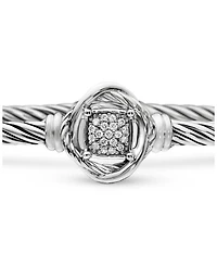 Infinity Bracelet Sterling Silver with Diamonds, 3mm