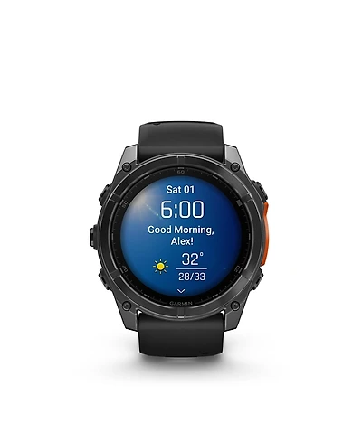 Garmin Fenix 8 51mm, Amoled, Glass, Slate Gray Steel/Black, Black Band Watch / Fitness Tracker