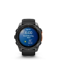 Garmin Fenix 8 51mm, Amoled, Glass, Slate Gray Steel/Black, Black Band Watch / Fitness Tracker