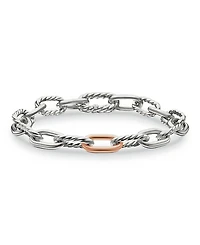 David Yurman 18K Rose Gold & Sterling Silver Dy Madison Link Bracelet