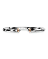 Classic Cable Bracelet in Sterling Silver with 18K Rose Gold, 4mm