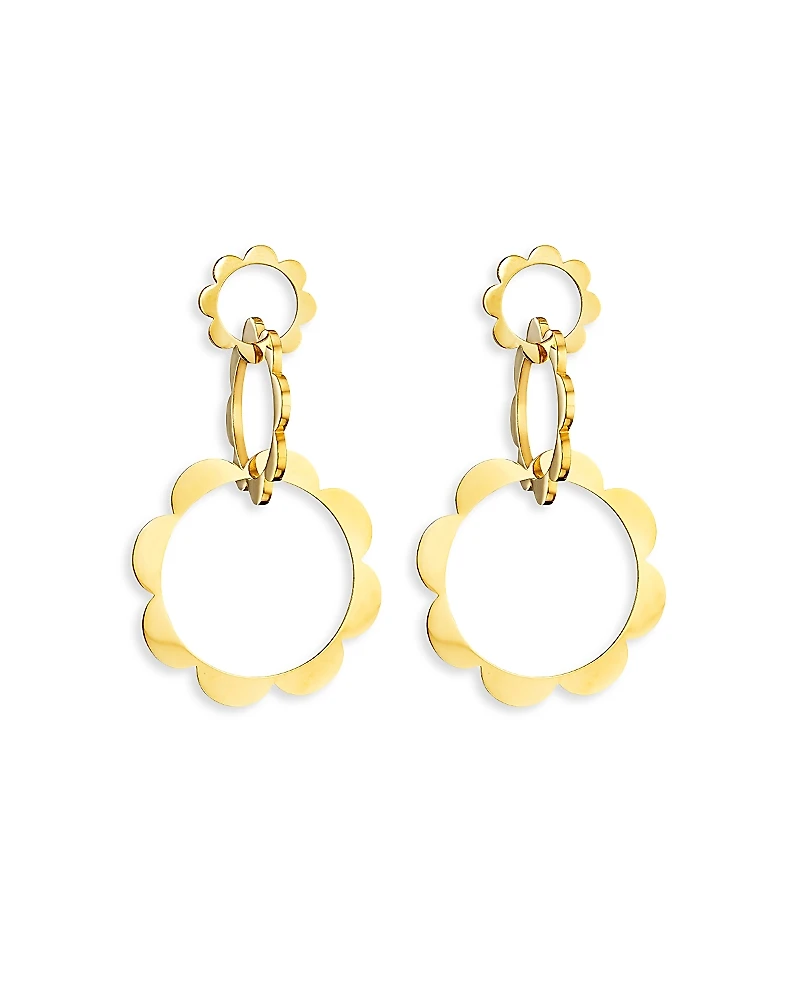 Cadar 18K Yellow Gold Bloom Trio Unity Flower Drop Earrings