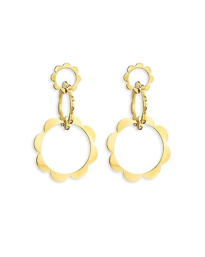 Cadar 18K Yellow Gold Bloom Trio Unity Flower Drop Earrings