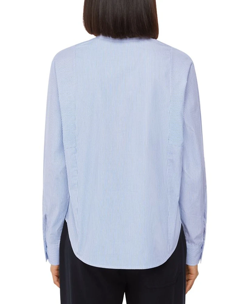 Striped Grandad Collar Shirt