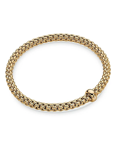 Fope 18K Yellow Gold Solo Diamond Accented Rondelle Flex Bracelet
