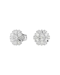 Idyllia Crystal Snowflake Stud Earrings in Rhodium Plated