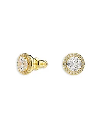 Una Crystal Halo Stud Earrings in Gold Tone