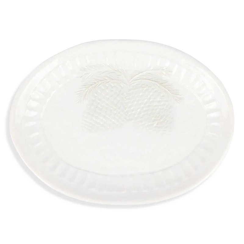 Vietri Pietra Natale Pinecone Small Oval Platter