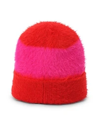 Awning Stripe Fuzzy Beanie