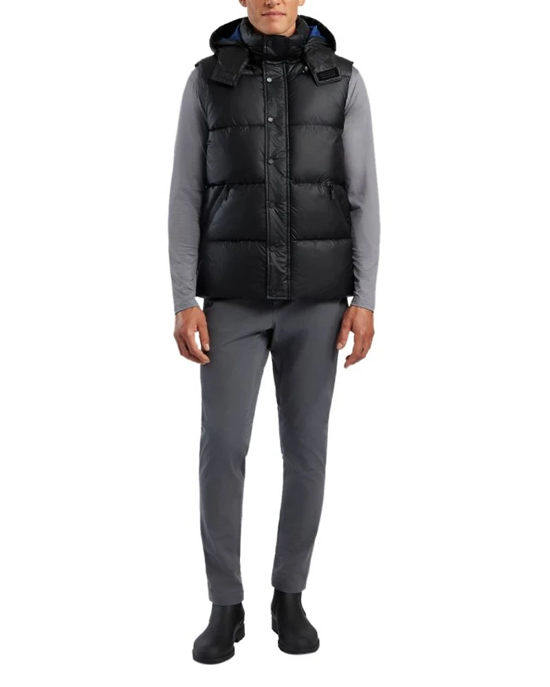 Chiswell Nylon Quilted Removable Hood Full Zip Puffer Vest