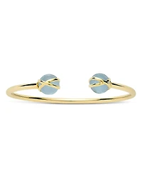 L. Klein 18K Yellow Gold Prisma Aquamarine Cuff Bangle Bracelet
