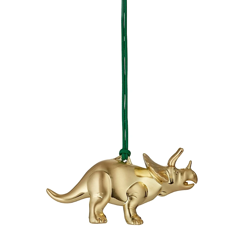 Waterford Christmas Triceratops Gold Tone Ornament