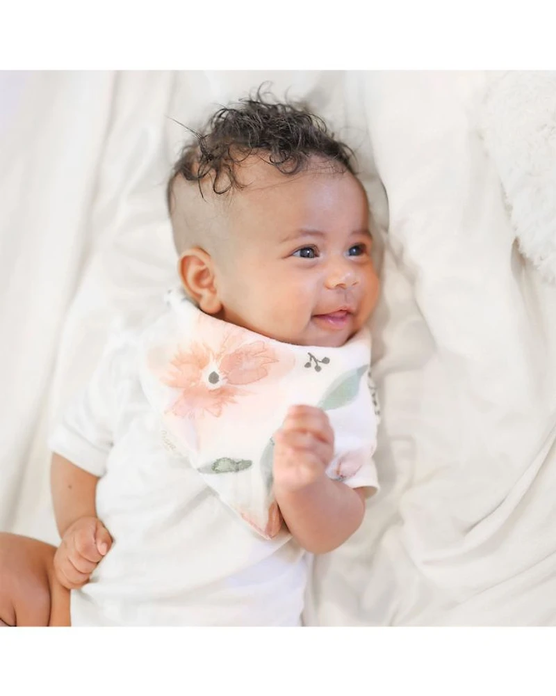 Parker Floral Muslin Bib Set, 3 Pack - Ages 0-36 Months