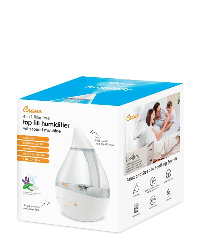 Drop 2.0 4 in 1 Cool Mist Humidifier with Aroma Tray & Sound Machine
