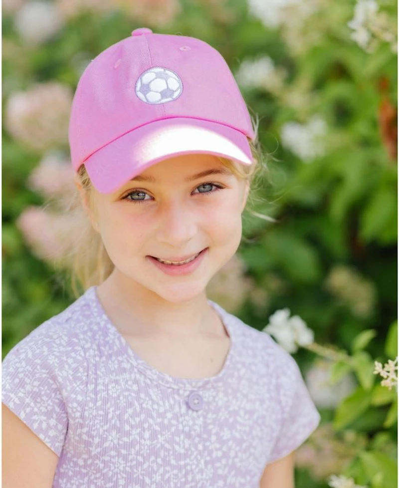 Girls' Soccer Bow Baseball Hat in Magenta - Little Kid