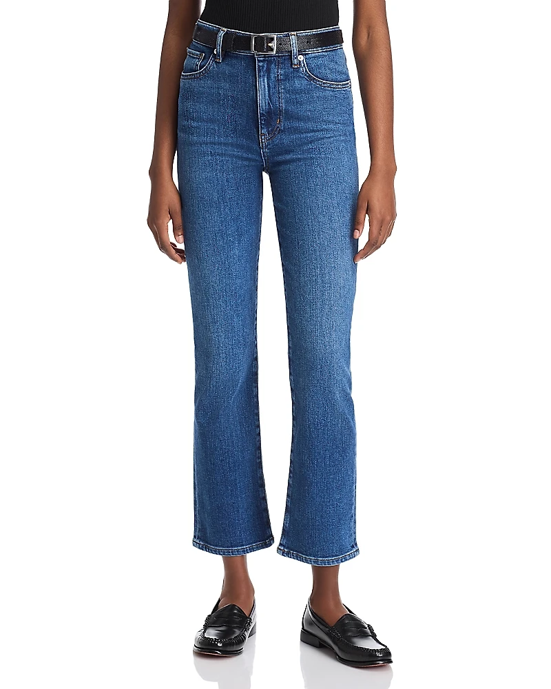 Frame Le Sleek Straight Fit High Rise Cropped Jeans