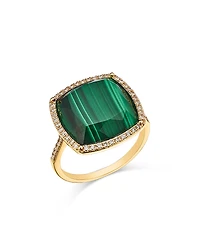 Bloomingdale's Fine Collection Malachite & Diamond Halo Ring