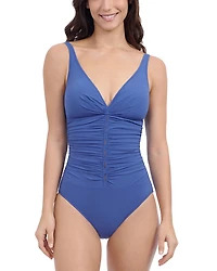 Gottex Solo D Cup V Neck One Piece Swimsuit