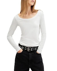 Allsaints Rina Long Sleeved Scoop Neck Tee