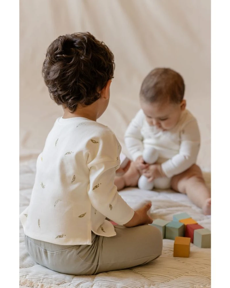 Unisex Drop Shoulder Long Sleeve Top - Baby, Little Kid