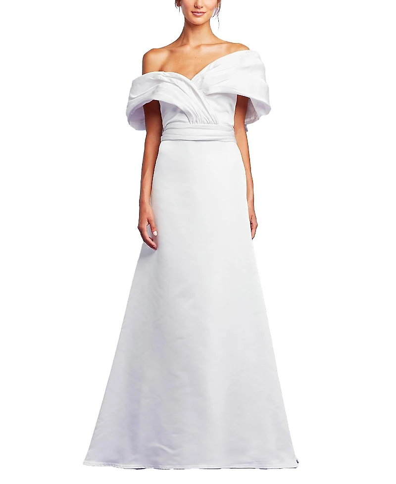 Tadashi Shoji Tenley Satin Jacquard Gown