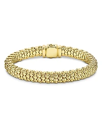 Lagos 18K Yellow Gold Caviar Skull Bracelet