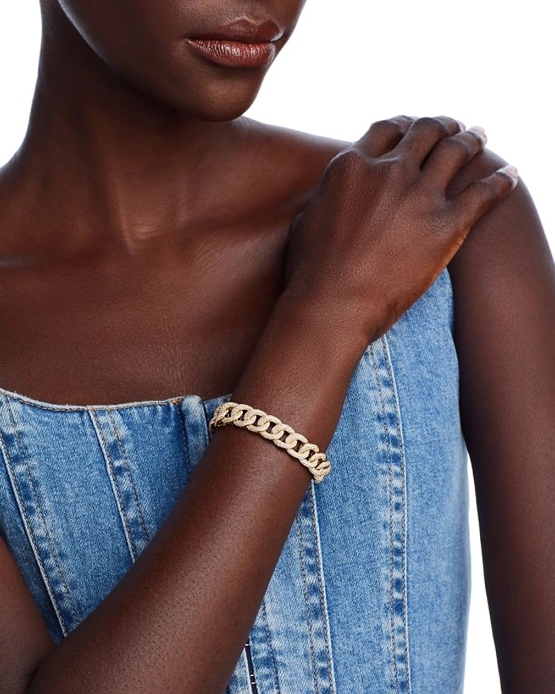 Diamond Pavé Link Bracelet in 14K Yellow Gold, 4.0 tcw